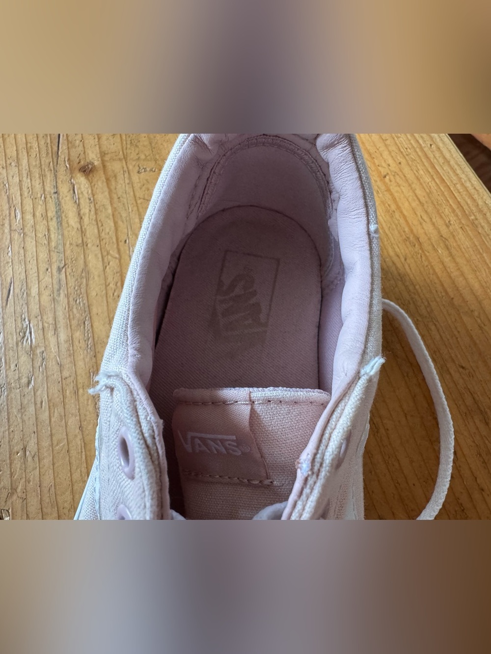 Vans Light Pink and White Canvas Low-Tops - Picture 8 of 13